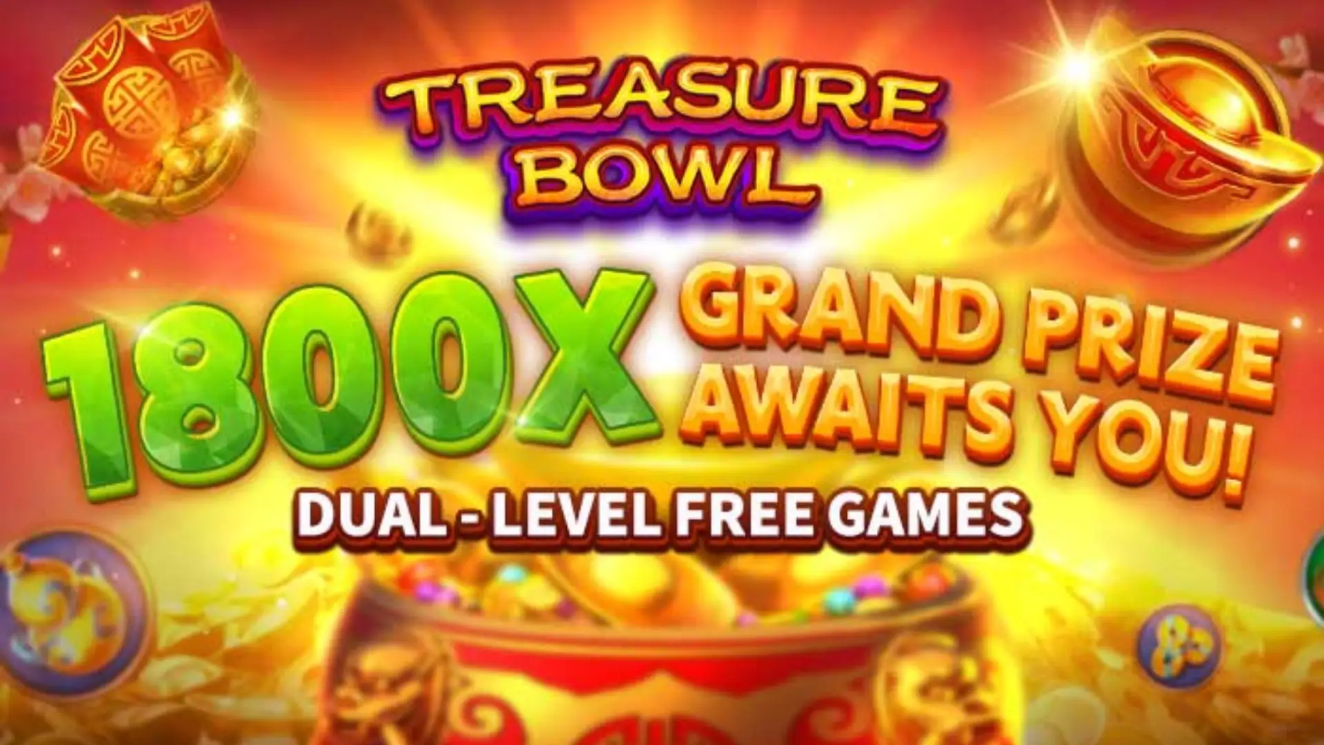 Multiplicadores Treasure Bowl tvvpg - 7777x Máximo com Tigela Dourada
